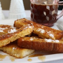 Eggnog French Toast with Brown Butter Maple Syrup